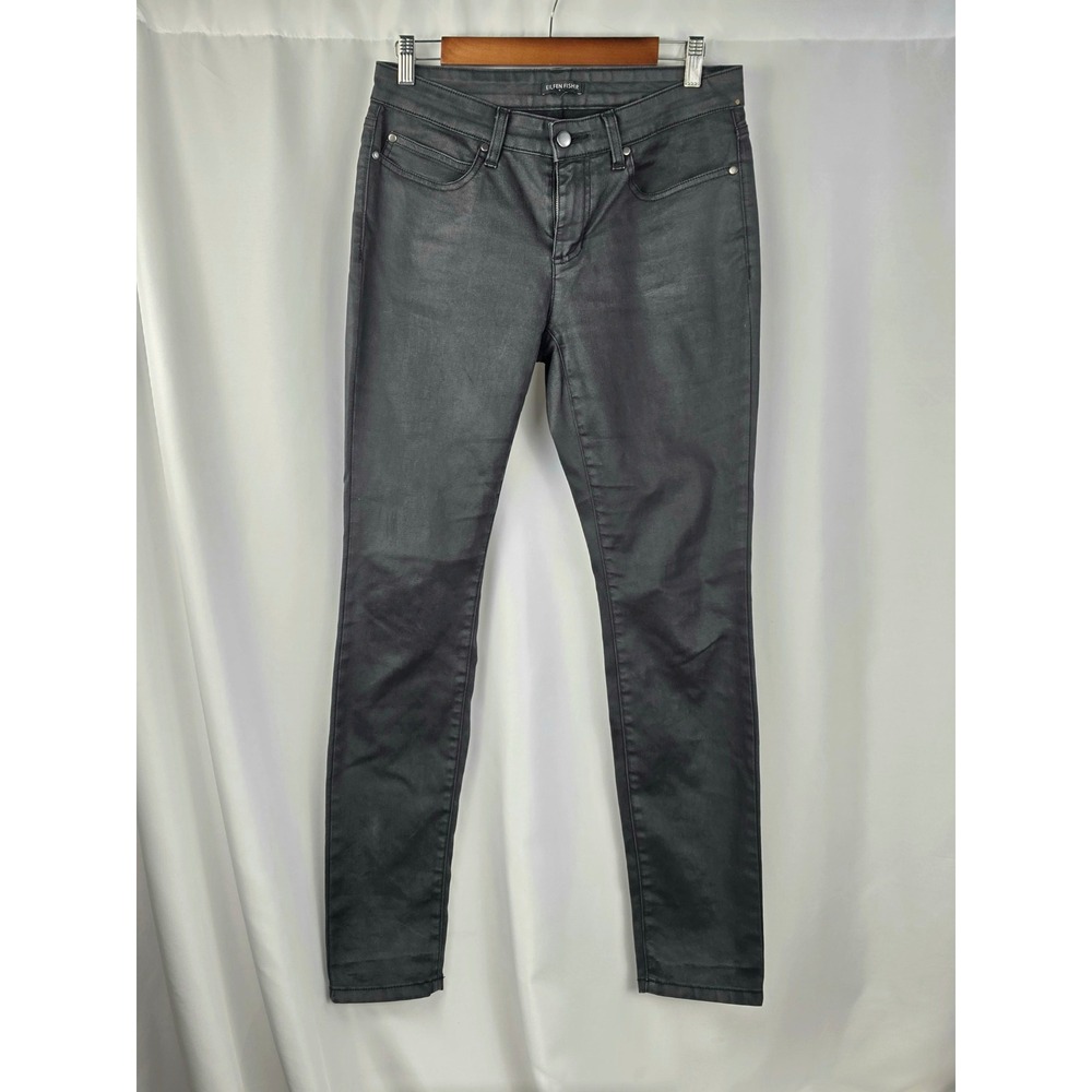 Eileen Fisher Size 6 Charcoal Gray Skinny Pants Organic Cotton Stretch